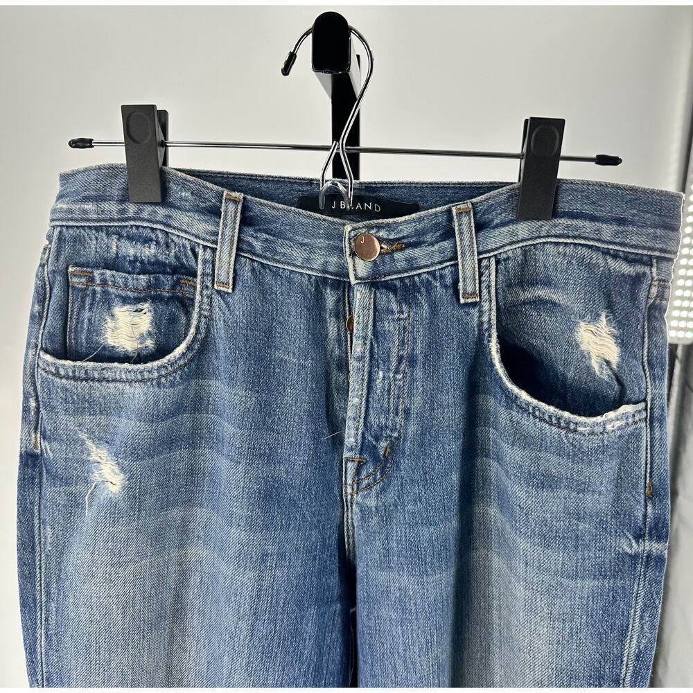 J Brand Ivy High Rise Distressed Jeans Bleach Wrecked Ripped Sz 24 Women Denim - Picture 4 of 11